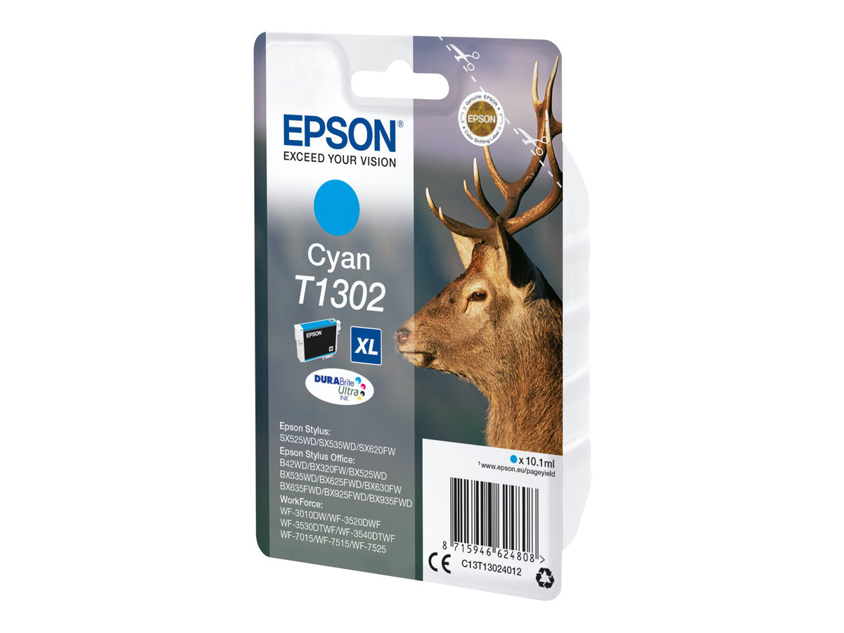 Epson T1302 DURABrite Ultra extra-high-capacity -mustekasetti, syaani, 10.1 ml