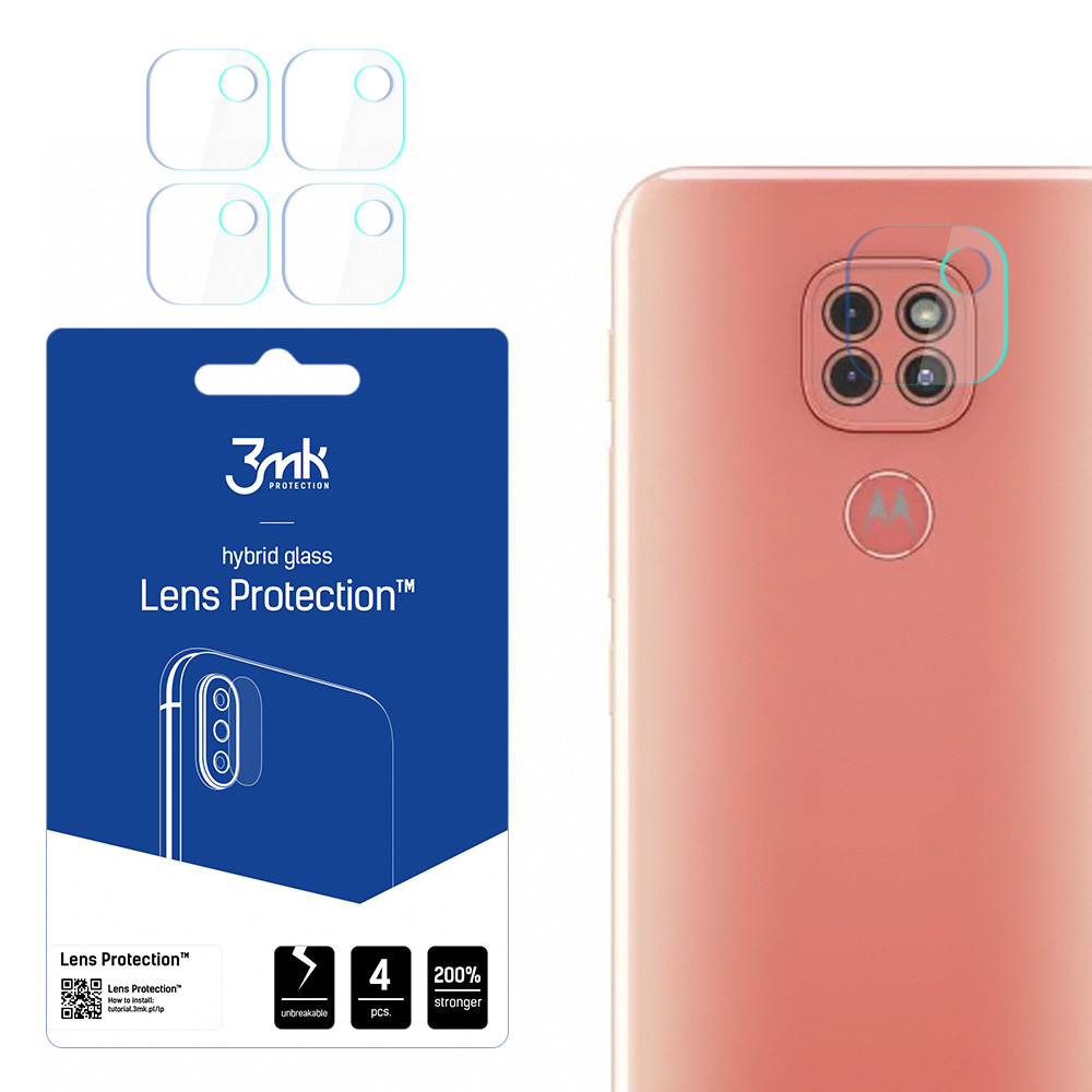 3MK Flexible Glass Lens Hybridilasi Motorola Moto G9 Play kameralle 4 kpl