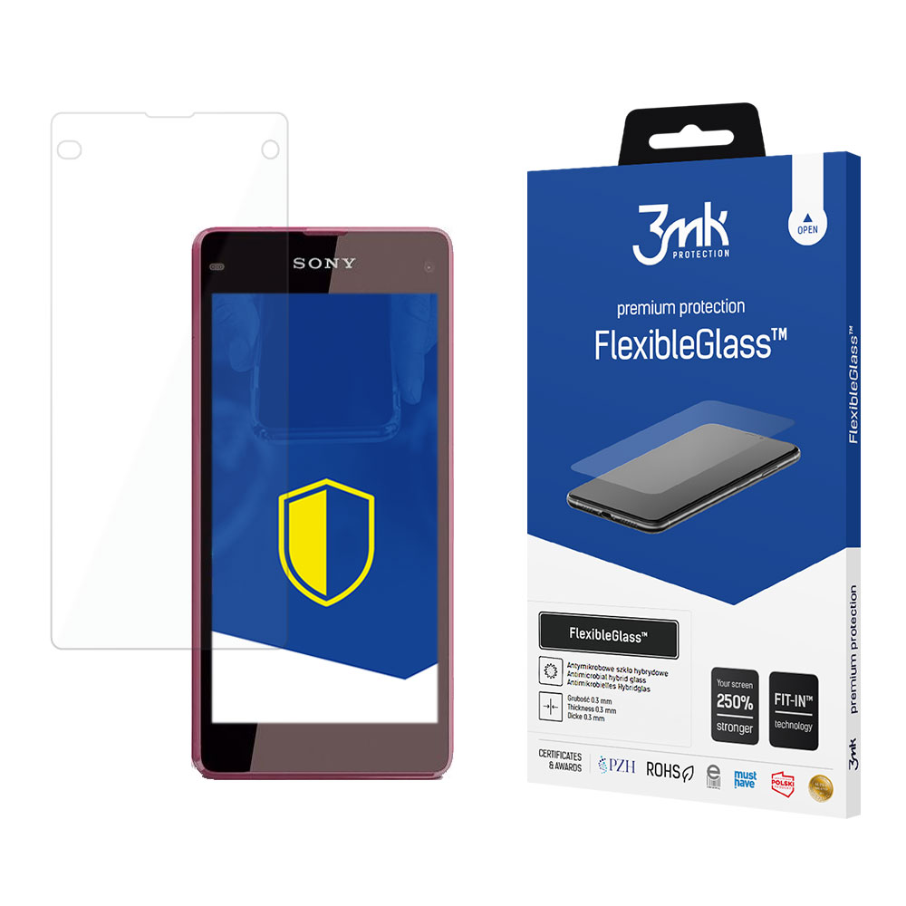 Sony Xperia Z1 Compact – 3mk FlexibleGlass puhelimen näytönsuoja