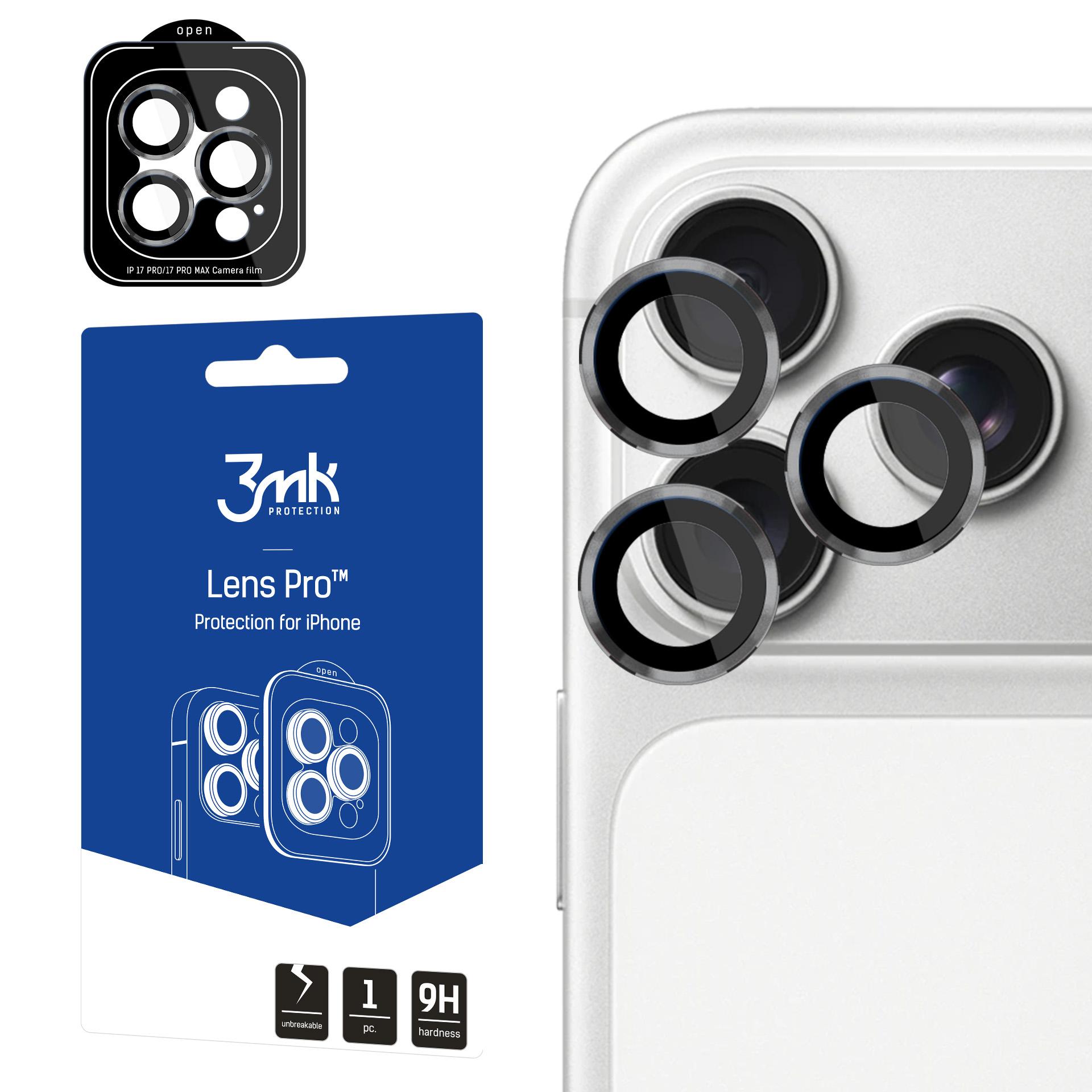 3mk Lens Protection Pro Karkaistu lasi iPhone 17 Pro / 17 Pro Max:lle - Harmaa
