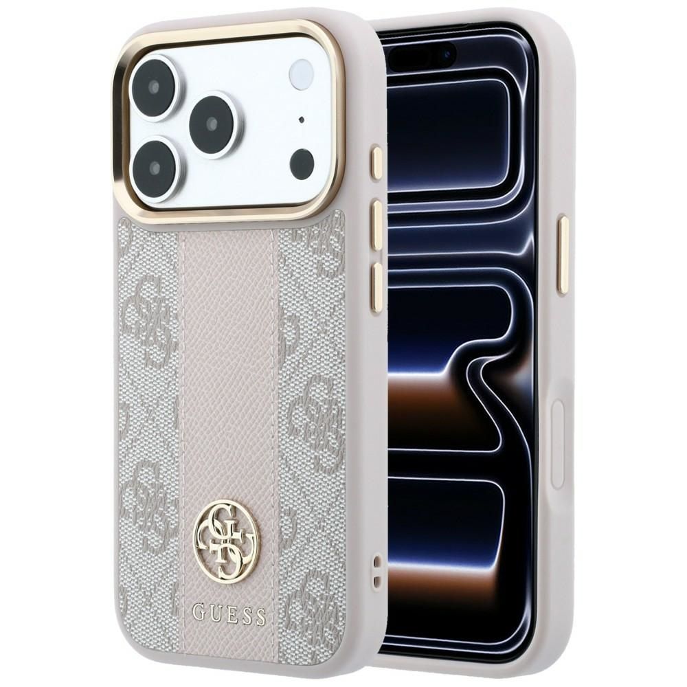 Kotelo mallille IPHONE 18 Pro/17 Pro MagSafe-yhteensopiva (Stripe Round and Classic Logos 4G) (väri: vaaleanpunainen)
