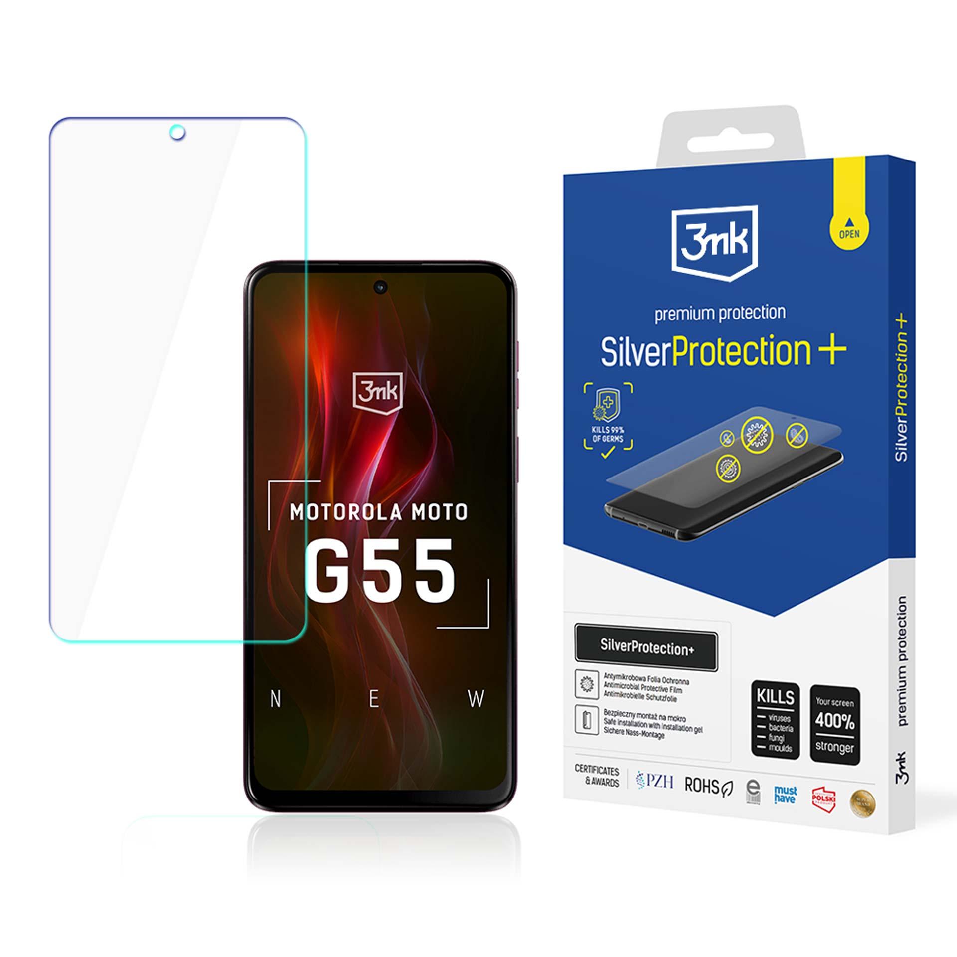 Motorola Moto G55 5G – 3mk SilverProtection+ puhelimen näytönsuoja