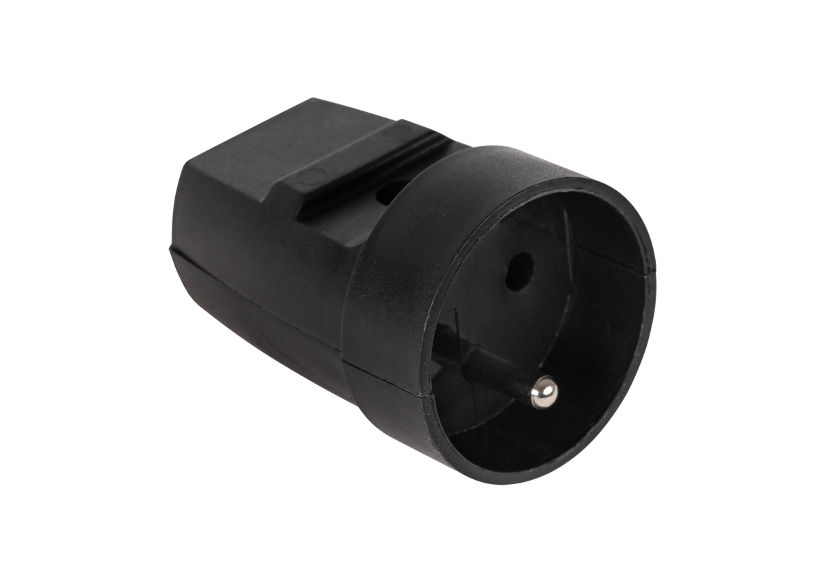 G-10-2 maadoitettu pistorasia, musta