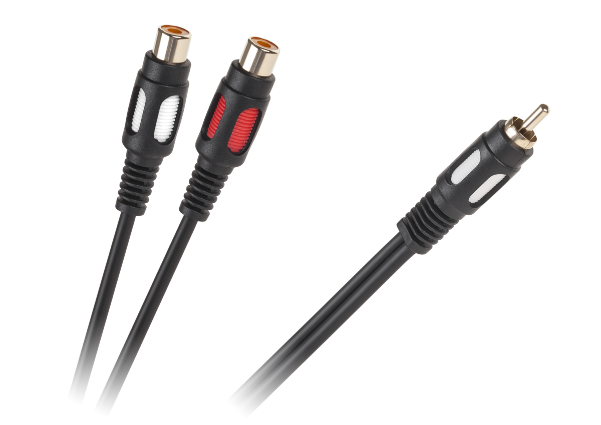 1 RCA-uros–2 RCA-naaras -kaapeli, 25 cm