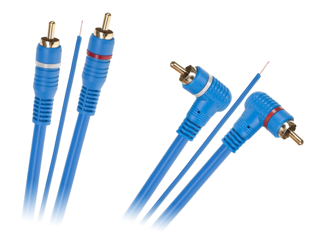 2 RCA–2 RCA -kaapeli ohjausjohtimella, 5 m, kulma–suora