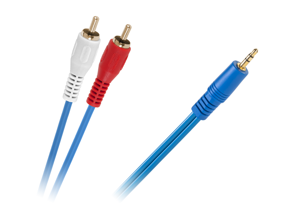 3,5 mm plugi–2 RCA -kaapeli, sininen, 4 mm, 1,8 m