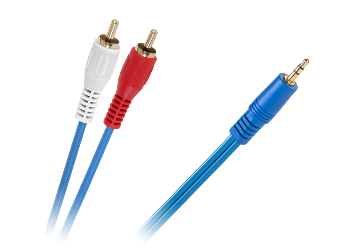 3,5 mm plugi–2 RCA -kaapeli, sininen, 4 mm, 3 m