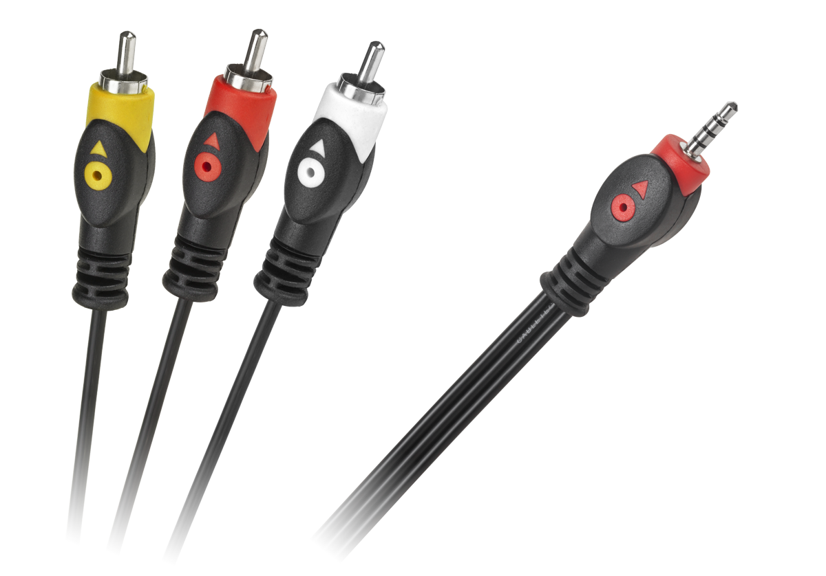 4-napainen 3,5 mm plugi–3 RCA -kaapeli, 3 m