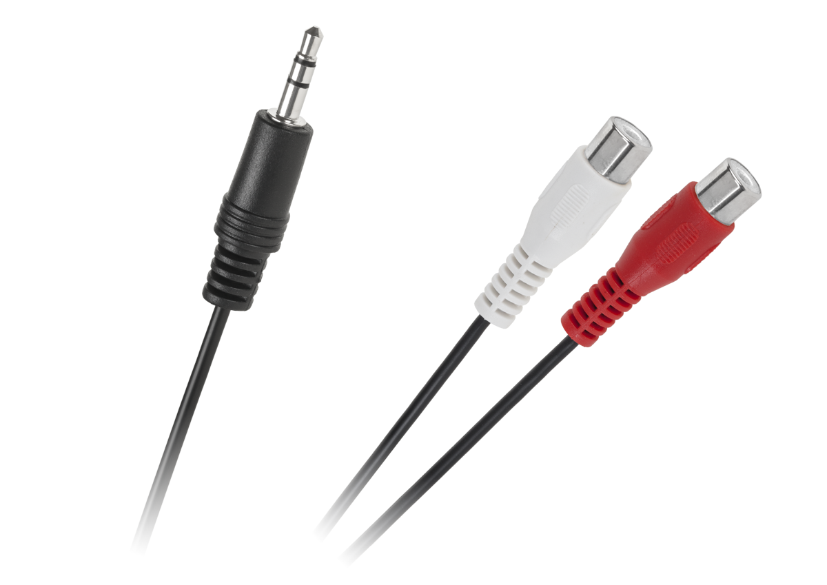 3,5 mm JACK-uros–2 RCA-naaras -kaapeli, 25 cm