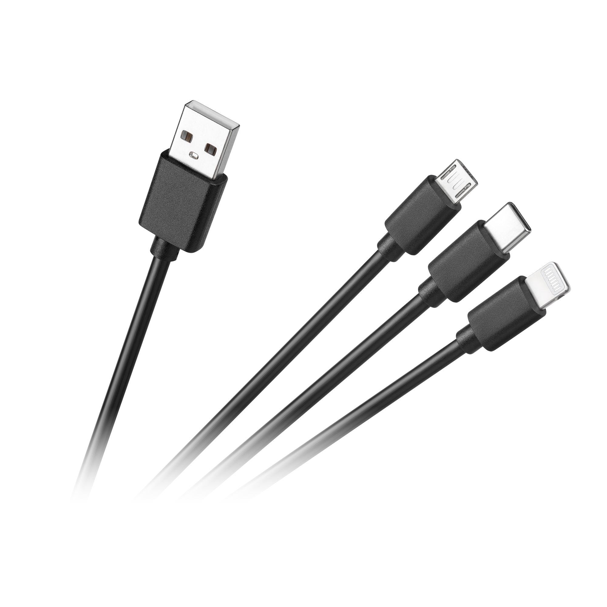3-in-1 USB-A–micro-USB / USB-C / Lightning -kaapeli, 1,2 m