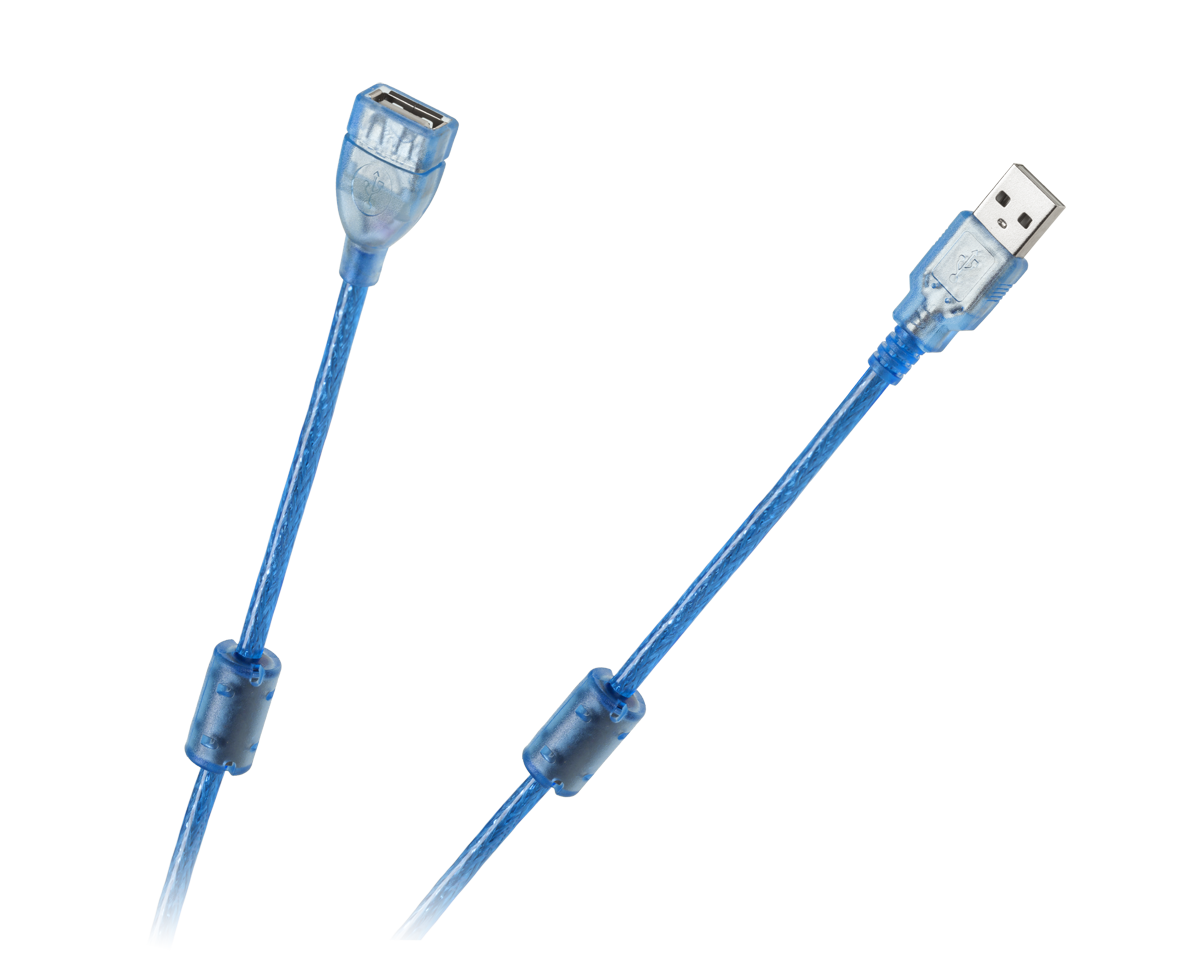 USB 2.0 Type-A naaras–Type-A uros -jatkokaapeli, 5 m, suojattu, suodattimella