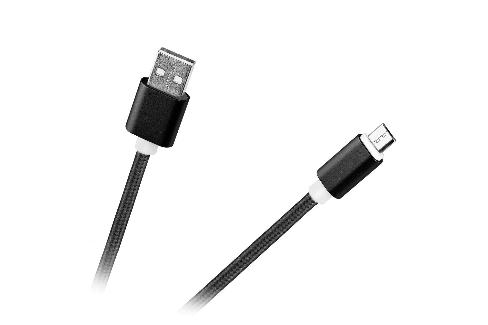 M-Life USB – micro-USB-nailonkaapeli, musta, 1 m