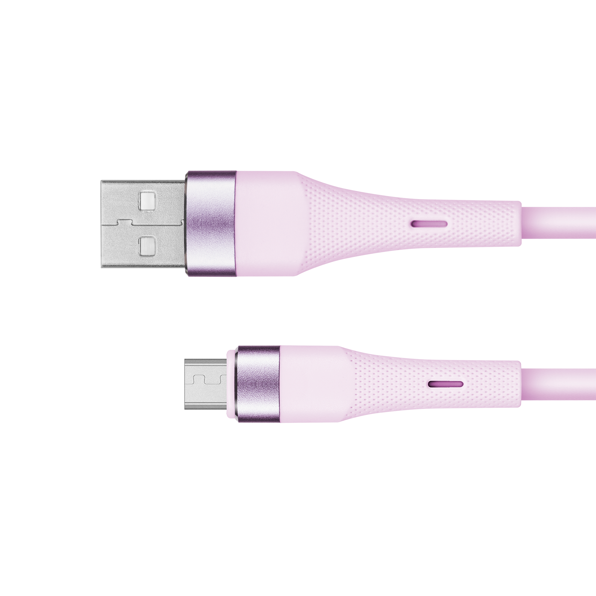 Kruger&Matz Basic USB–microUSB-silikonikaapeli, 1 m, vaaleanpunainen