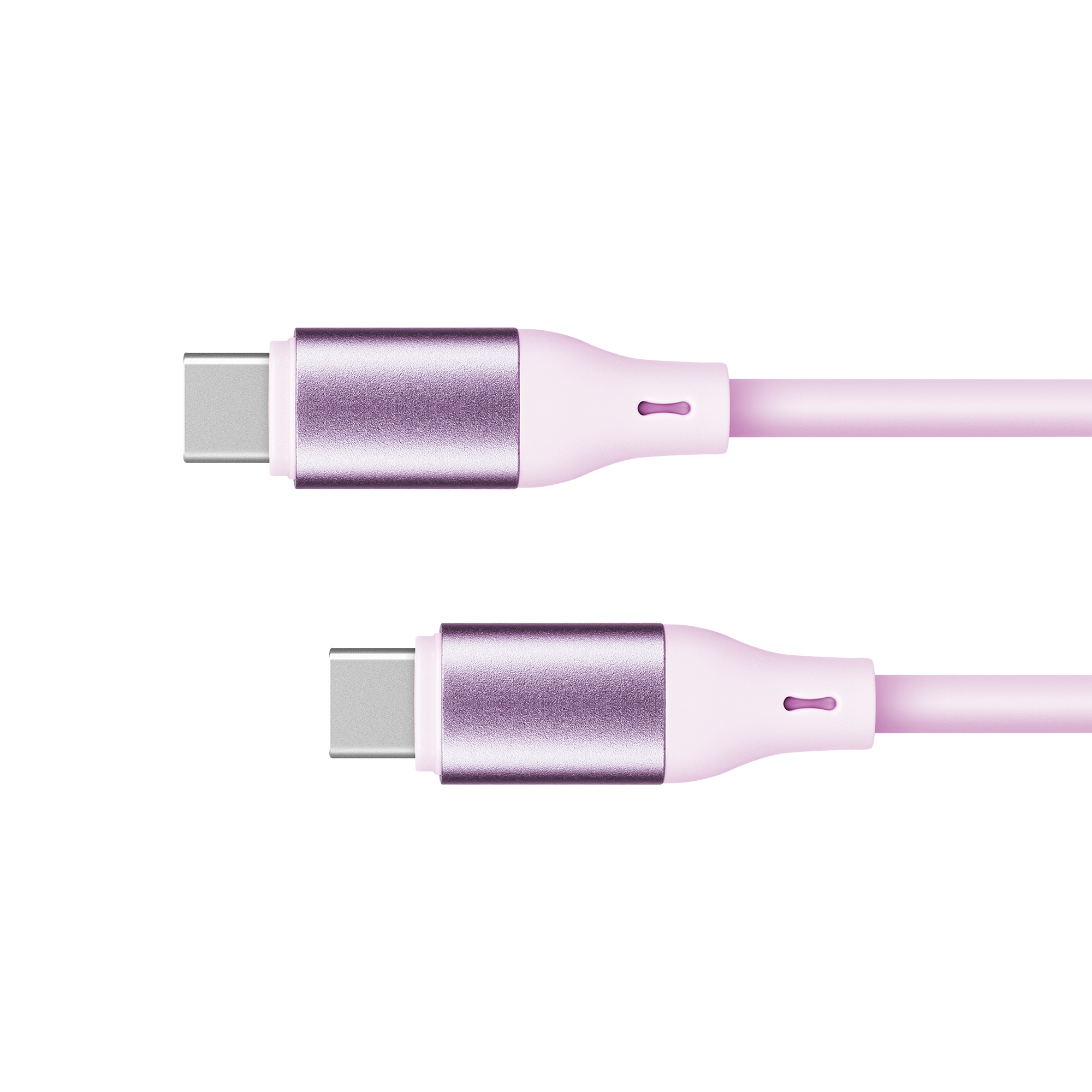 Kruger&Matz Basic USB-C–USB-C-silikonikaapeli, 100 W, 1 m, vaaleanpunainen