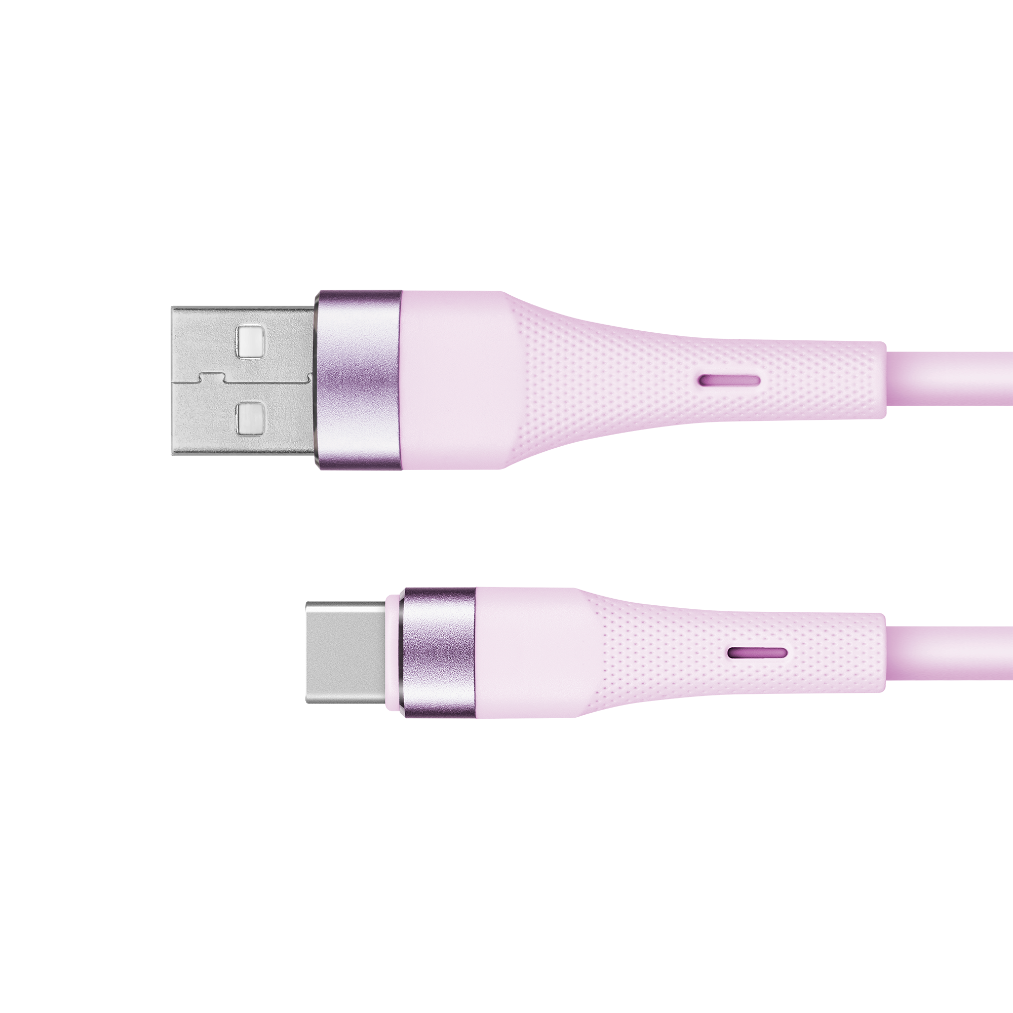 Kruger&Matz Basic USB–USB-C-silikonikaapeli, 1 m, vaaleanpunainen