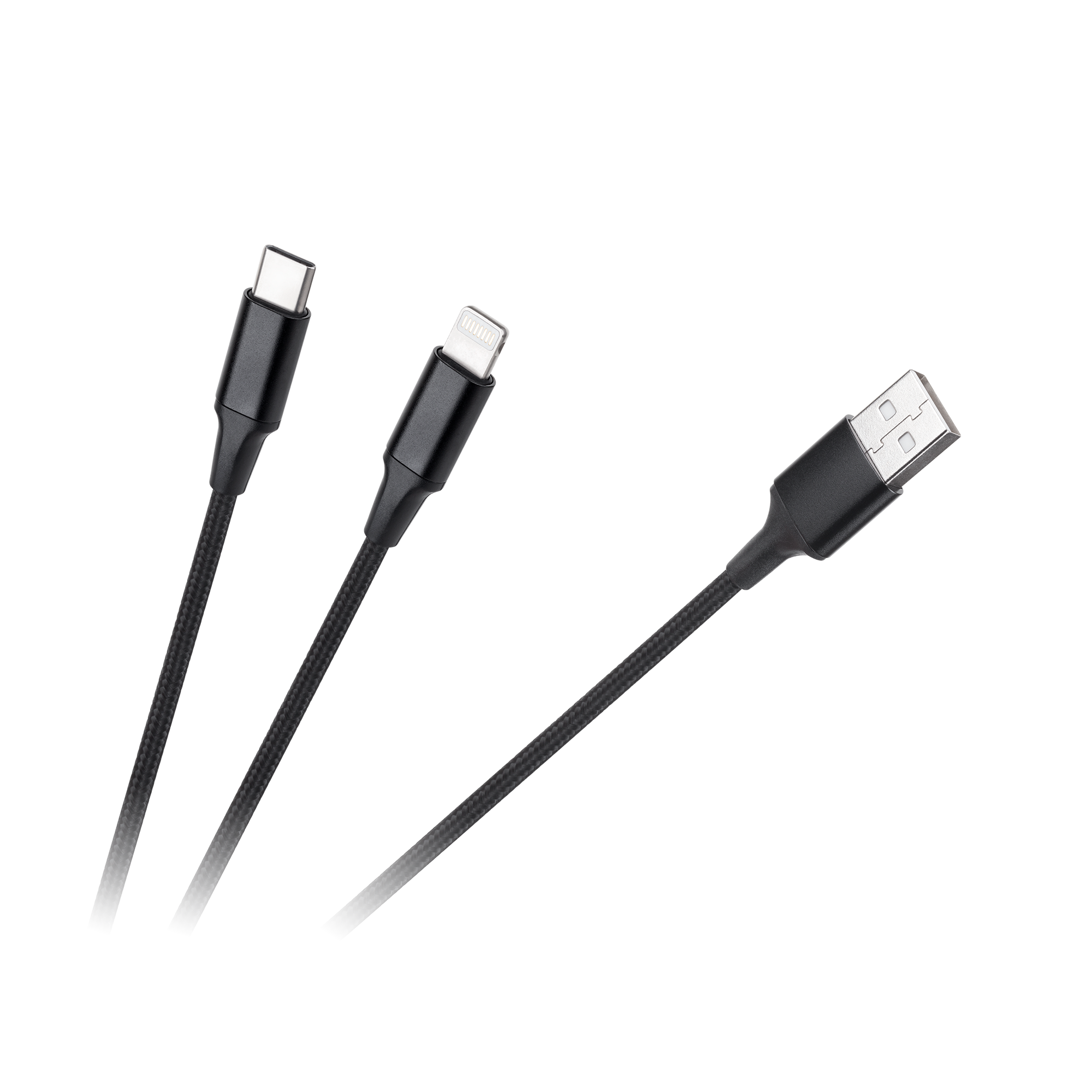 2-in-1 USB-A–USB-C/Lightning-kaapeli, 1 m