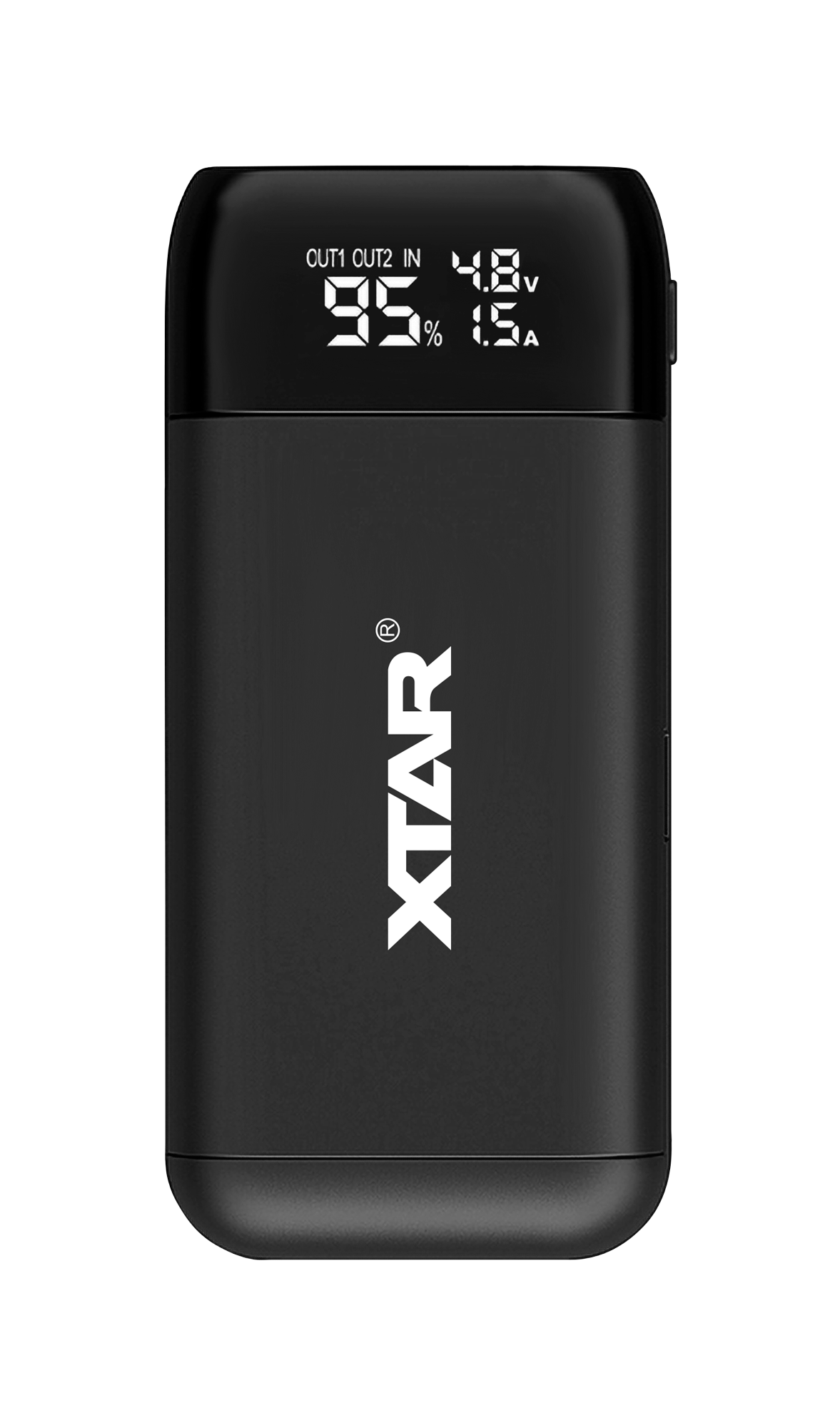 XTAR PB2SL V2 -laturi ja varavirtalähde 18650-akuille