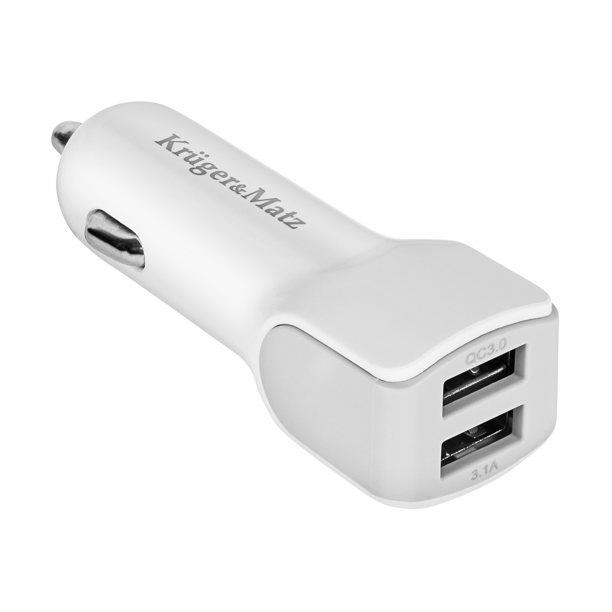Kruger&Matz kahden USB-portin autolaturi, 3000 mA, Quick Charge 3.0