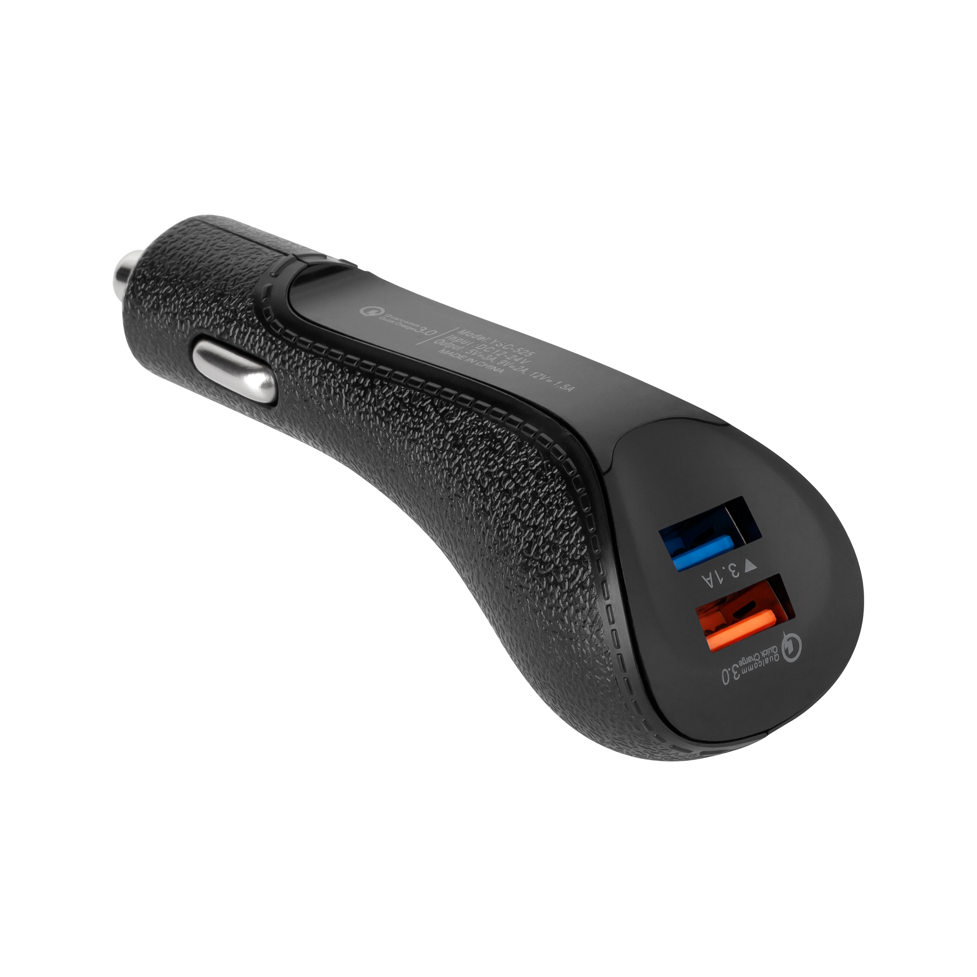 REBEL-autolaturi, 2× USB, 5100 mA, 15 W, Quick Charge 3.0