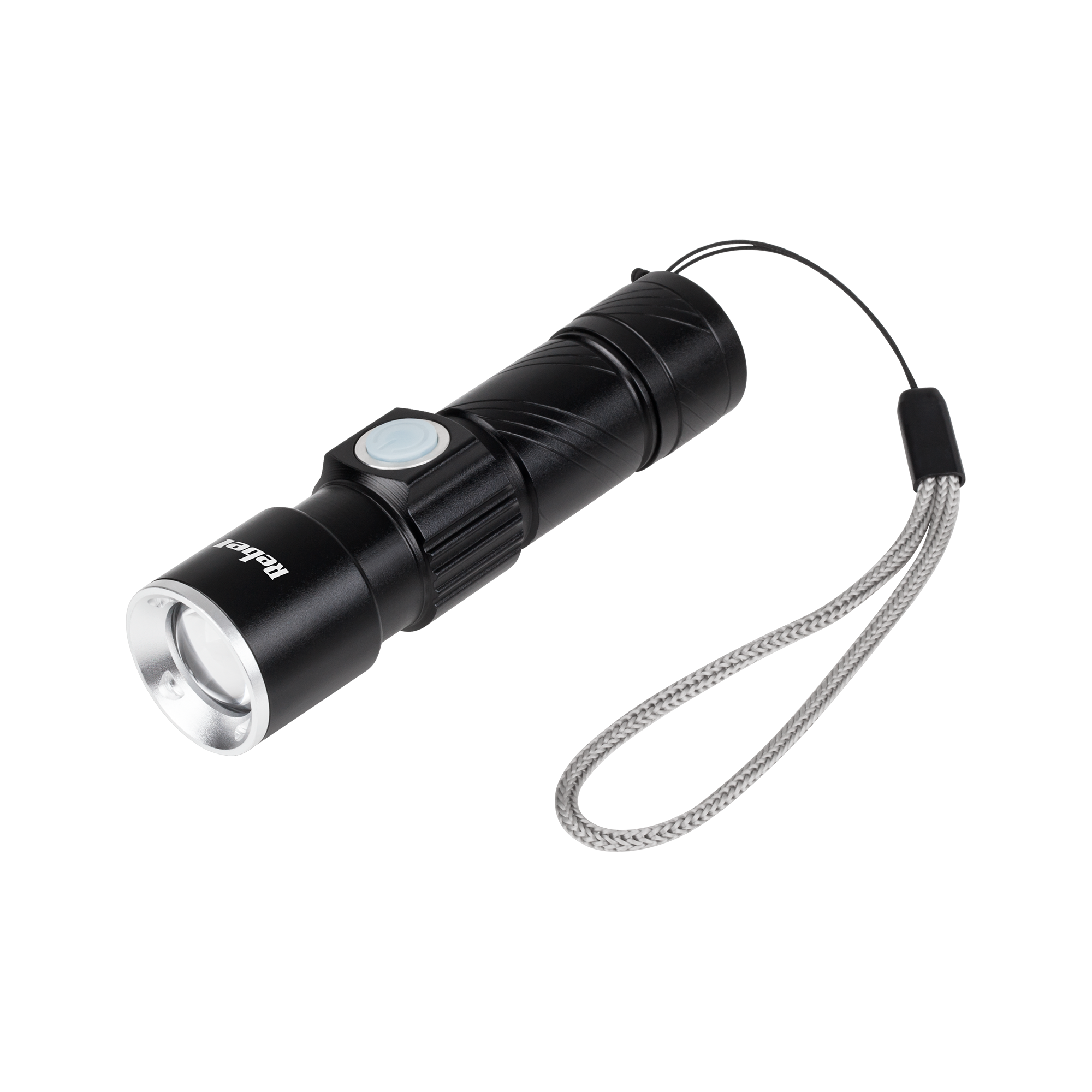Rebel-alumiinitaskulamppu, 3 W, ZOOM, USB-liitin
