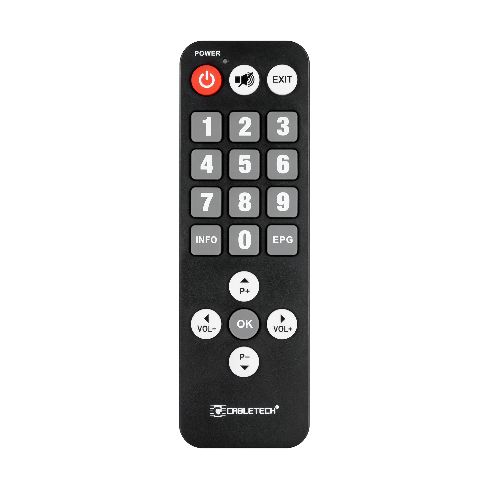 Yleiskäyttöinen DVB-T-kaukosäädin senioreille
