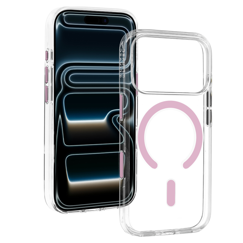 Liavec Pure -suojakuori kameran ohjauspainikkeella mallille iPhone 18 Pro Max/17 Pro Max, vaaleanpunainen
