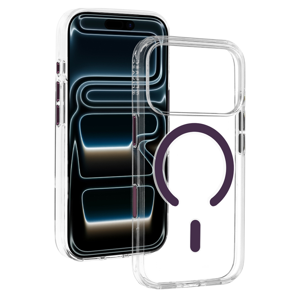 Liavec Pure -suojakuori kameran ohjauspainikkeella mallille iPhone 18 Pro/17 Pro, violetti