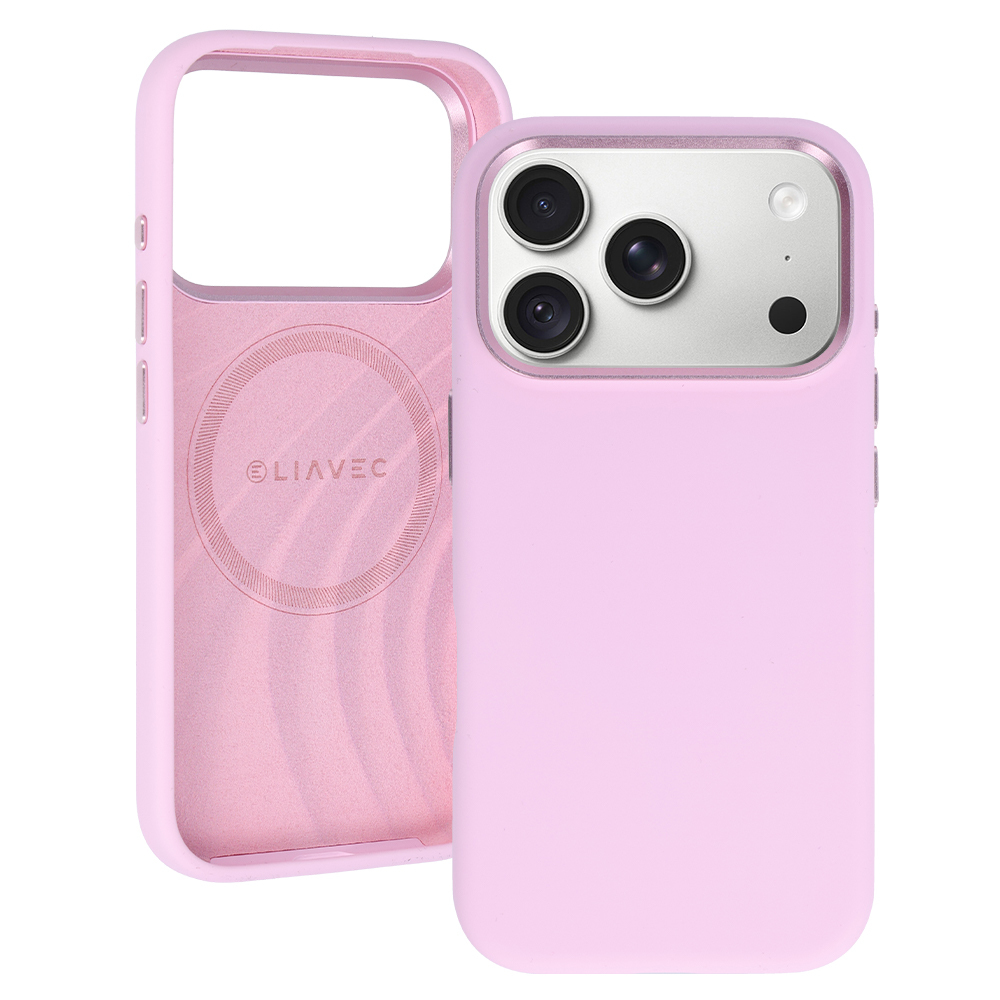 Liavec Silky -suojakuori metallisella kamerakehyksellä mallille iPhone 18 Pro Max/17 Pro Max, vaaleanpunainen