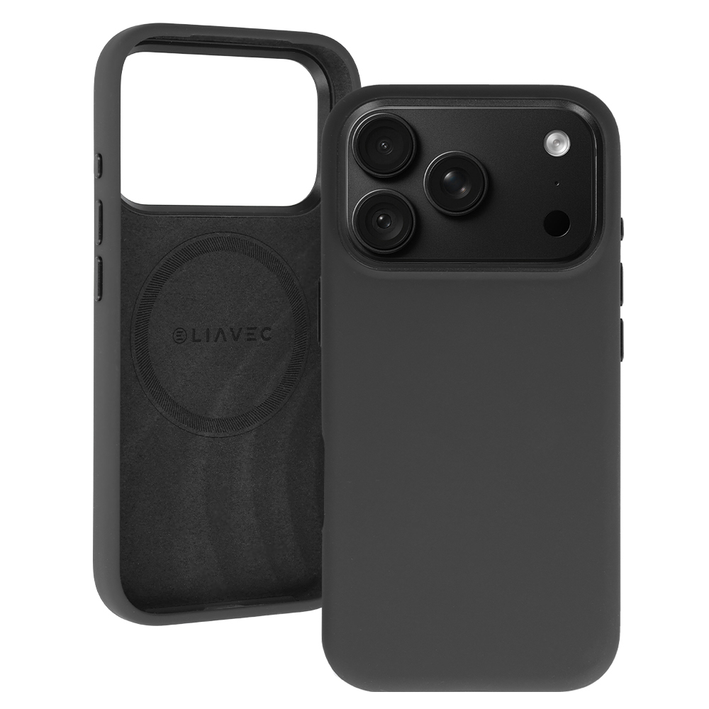 Liavec Silky -suojakuori metallisella kamerakehyksellä mallille iPhone 18 Pro Max/17 Pro Max, musta
