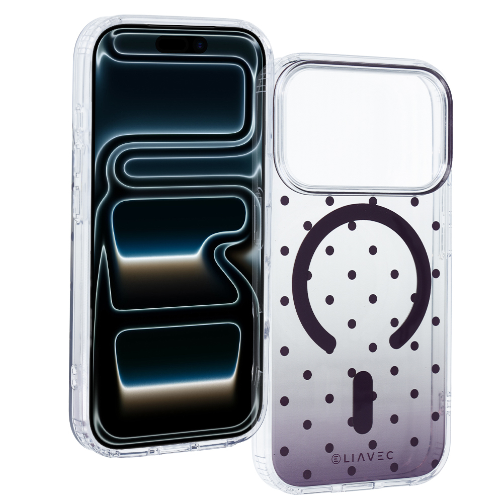 Liavec Bubble -suojakuori iPhone 18 Pro / 17 Pro -puhelimelle, viininpunainen