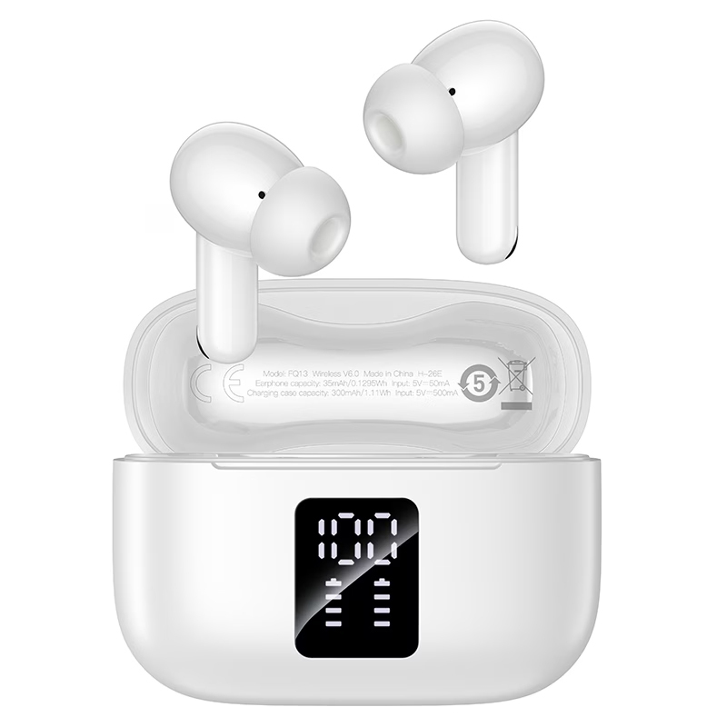 Valkoiset Borofone FQ13 Astute TWS Bluetooth -kuulokkeet