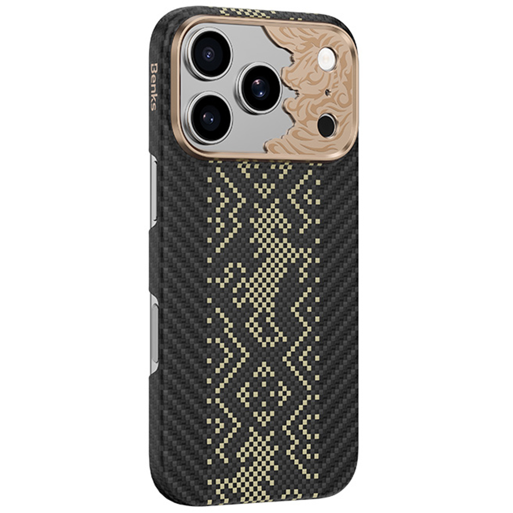 Musta Benks Magnetic Armor Air Knight kevlar- ja metallikehyksinen suojakuori (C.K.FL.AP.GD.X073) malleihin iPhone 18 Pro Max / iPhone 17 Pro Max