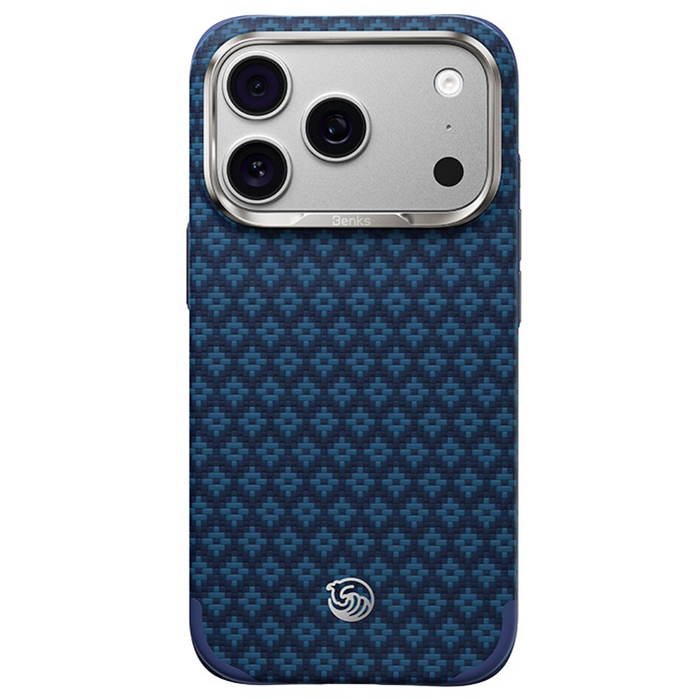 Sininen Benks Magnetic Armor Grid Edge X9 kevlar- ja metallikehyksinen suojakuori (C.K.FL.AP.BE.X073) malleihin iPhone 18 Pro Max / iPhone 17 Pro Max