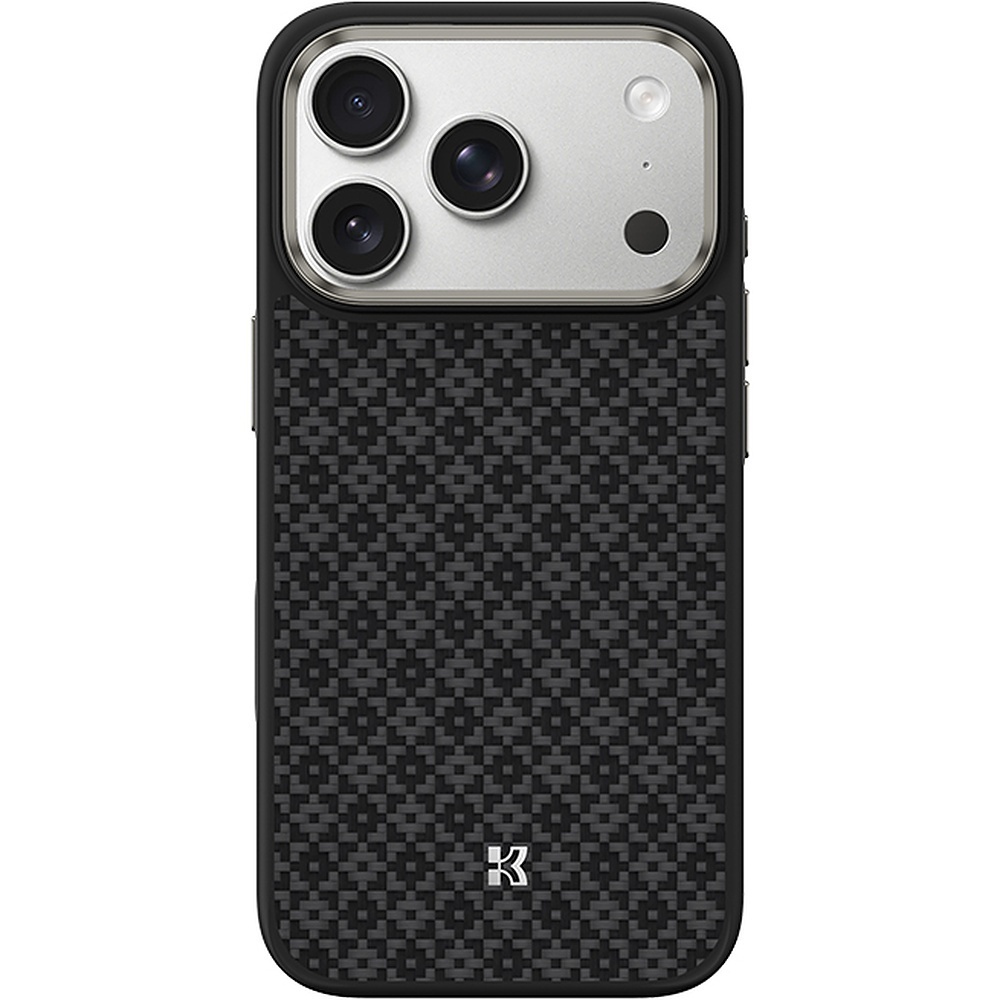 Musta Benks Magnetic Armor Pro Armor Grid 600D kevlar- ja metallikehyksinen suojakuori (C.K.FL.AP.BK.B072) malleihin iPhone 18 Pro / iPhone 17 Pro Camera Control -painikkeella