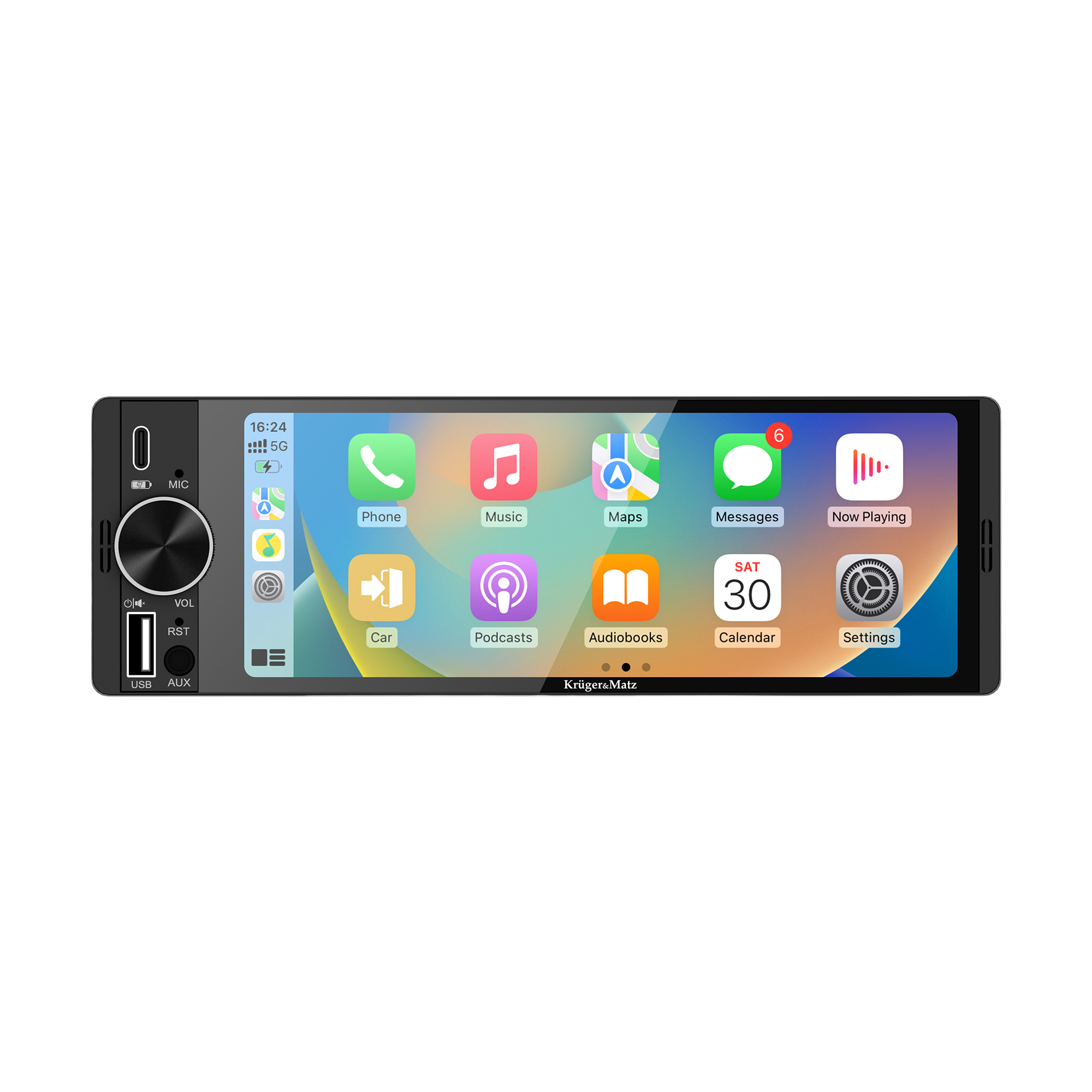 Krüger&Matz KM2016 – 1-DIN-autoradio CarPlay- ja Android Auto -tuella