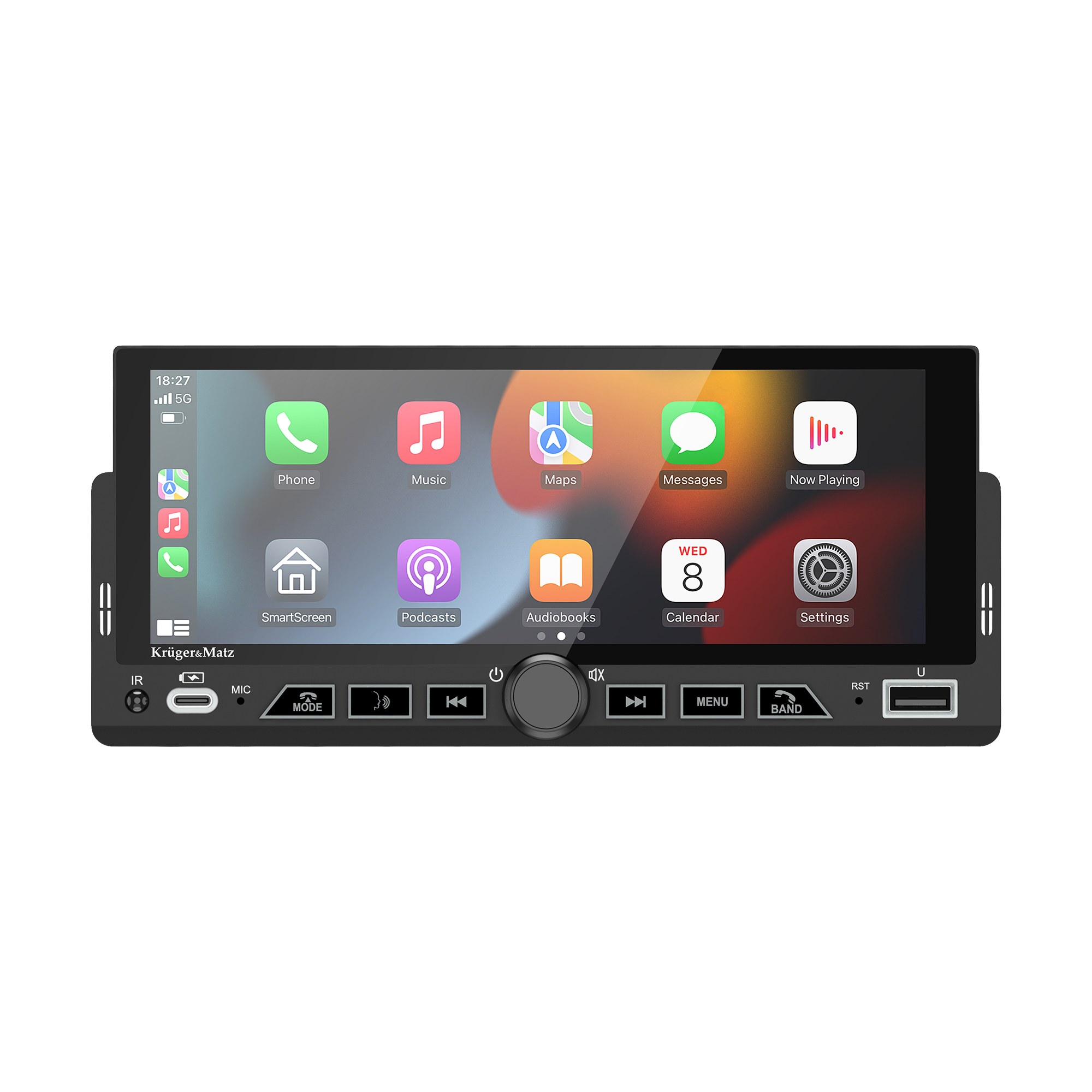 Krüger&Matz KM2017 – 1-DIN-autoradio CarPlay- ja Android Auto -tuella