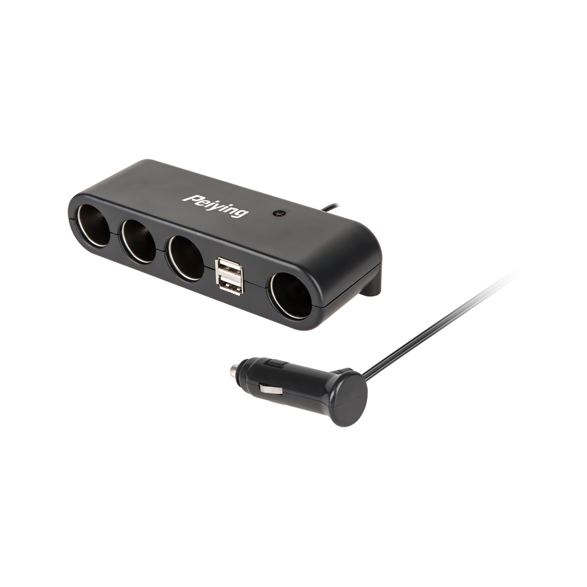 4-osainen auton tupakansytytinjakaja kaapelilla ja USB:llä