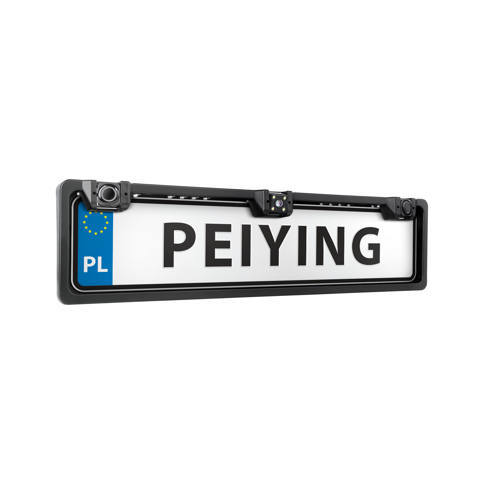 Peiying-auton peruutuskamera pysäköintitutkalla rekisterikilven kehyksessä