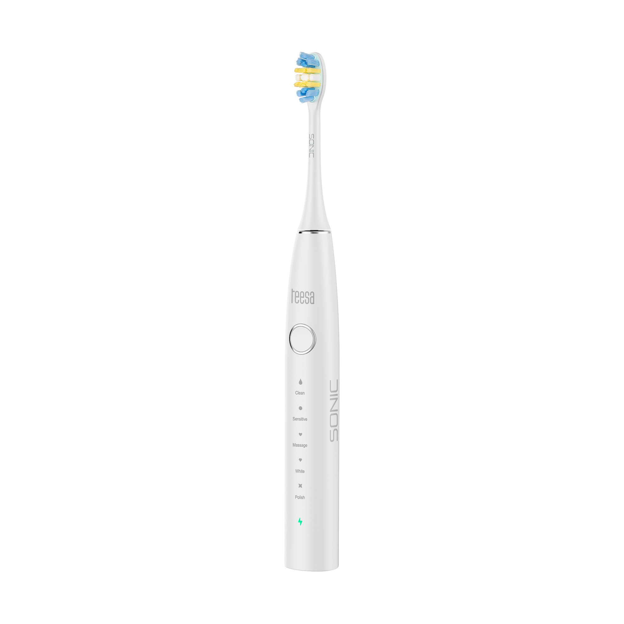 TEESA SONIC 2 -äänihammasharja, valkoinen, 5 tilaa, matkakotelo, USB-C