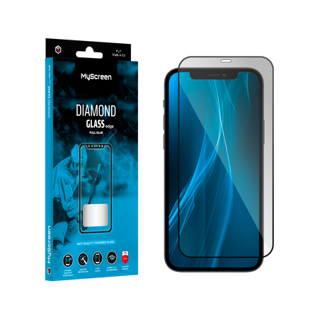 MyScreen DIAMOND GLASS LITE edge FULL GLUE -suojalasi Apple iPhone 12 Pro Max 6,7", musta