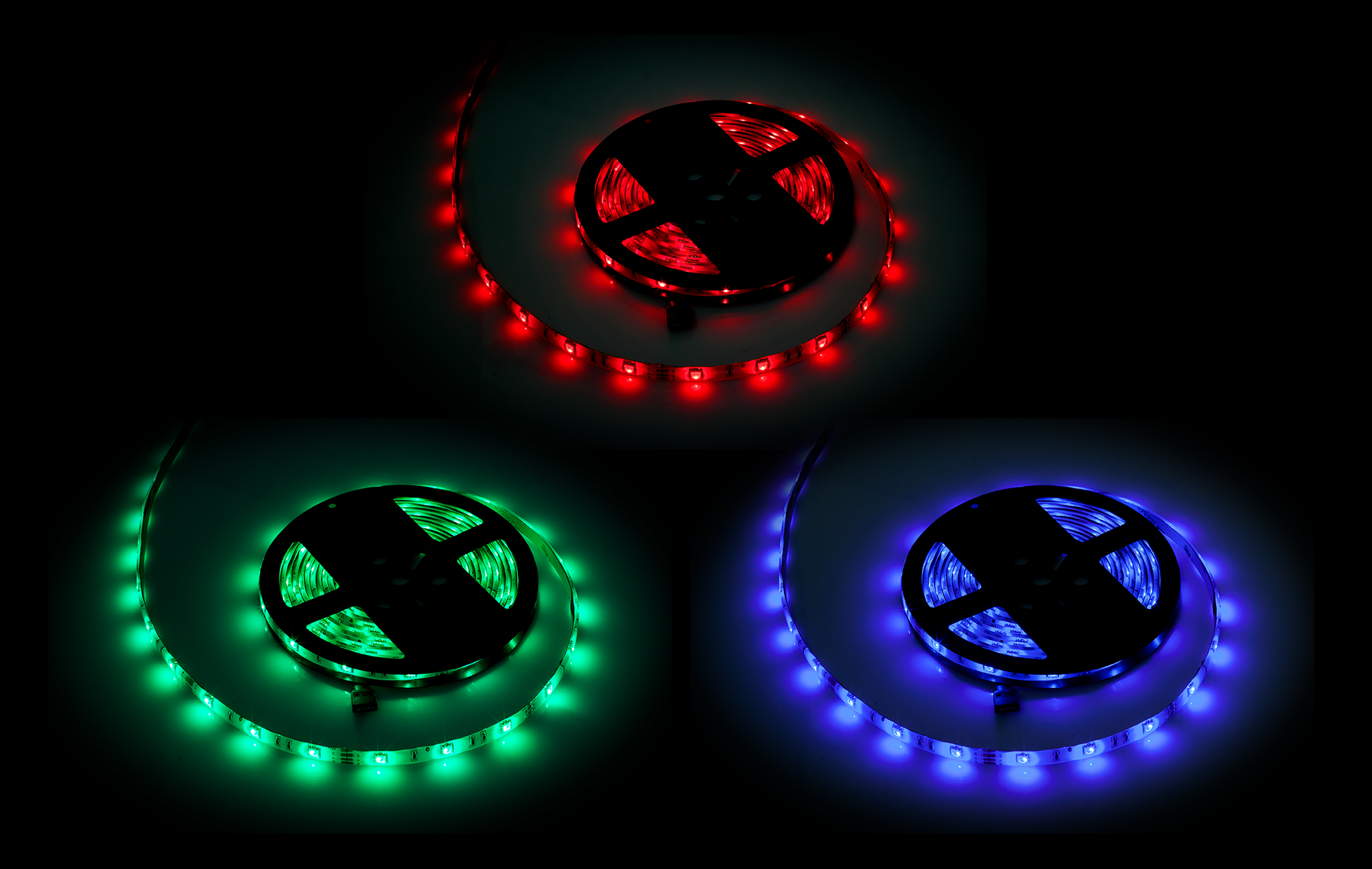 Rebel RGB LED-nauha, 5 m, 150× 5050 SMD, vesitiivis, valkoinen PCB