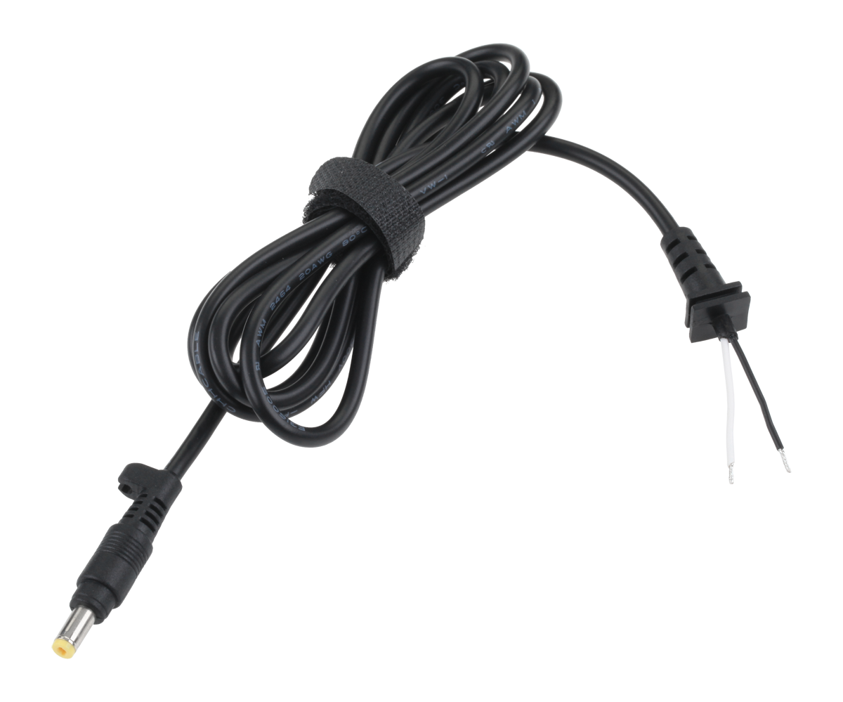 Quer 4,8/1,7 mm DC-urosliitin asennuskaapelilla, 19,5 V/2,5 A