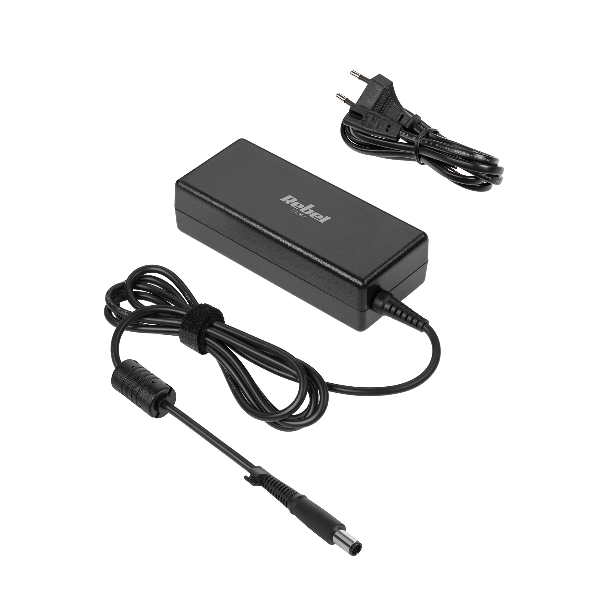 Rebel-virtalähde HP-kannettavalle virtajohdolla, 90 W, 19 V, 4,62 A, 7,4 × 5,0 × 12 mm