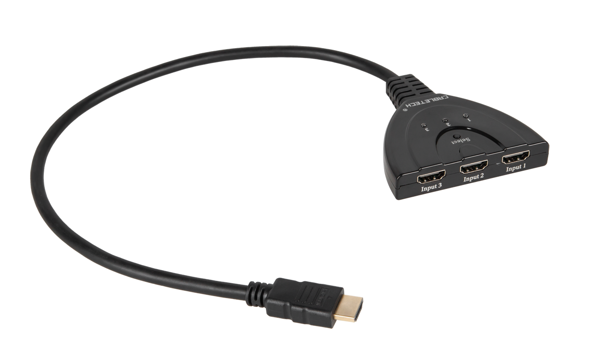 HDMI-kytkin kaapelilla, 2 tuloa / 1 lähtö