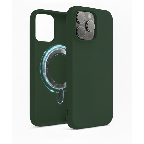TM MagSafe Silicone -suojakuori puhelimelle iPhone 13 Pro Max; väri: vihreä