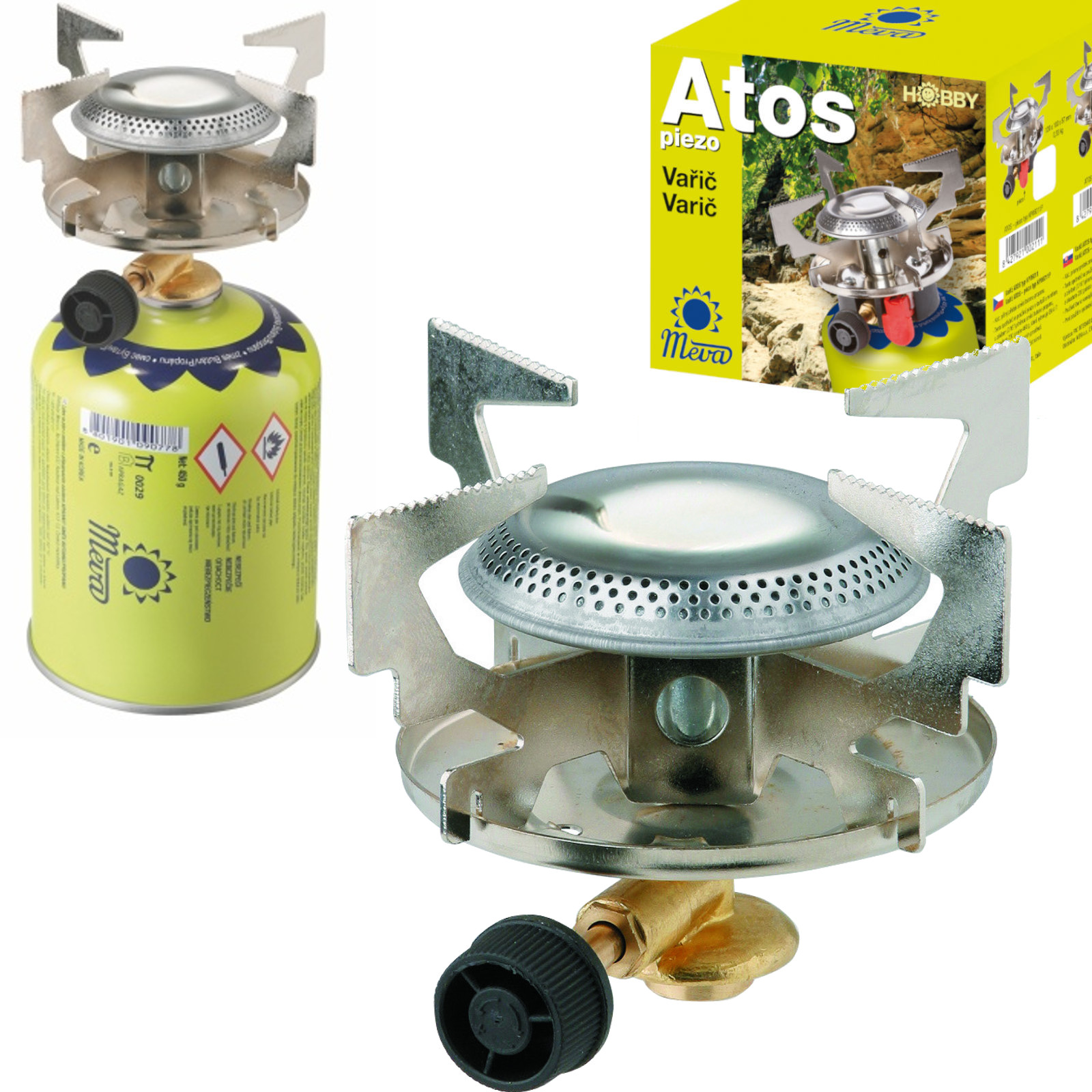 Retkikaasukeitin ATOS, 1.8 kW, 7/16" kierteisille kaasupatruunoille