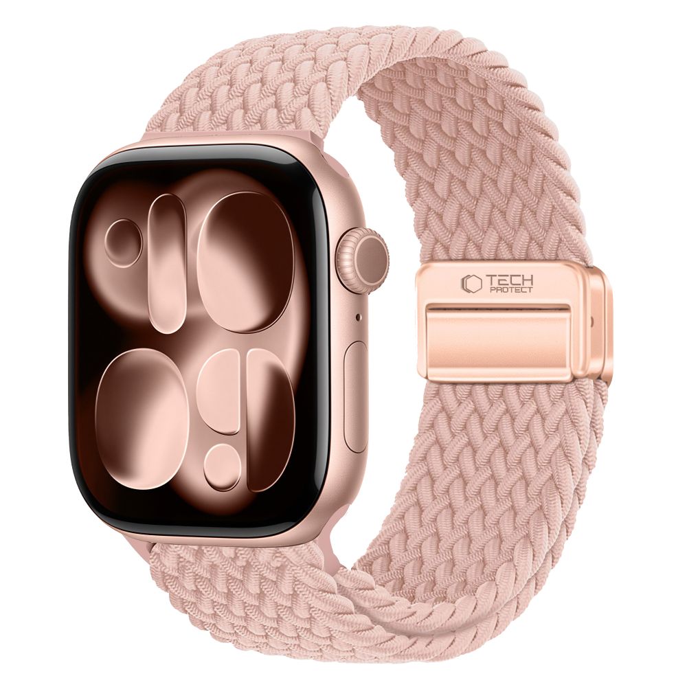 Tech-Protect NylonMag Hihna Apple Watch 4/5/6/7/8/9/SE/Ultra 1/2 (42/44/45/49 mm) tommuinen roosa
