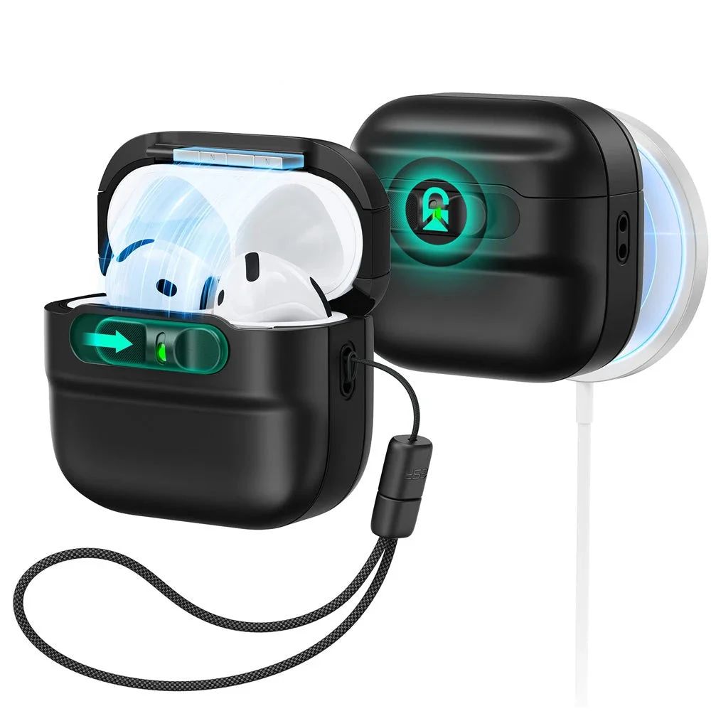 ESR Pulse Halolock MagSafe -kotelo AirPods 4 -kuulokkeille, musta