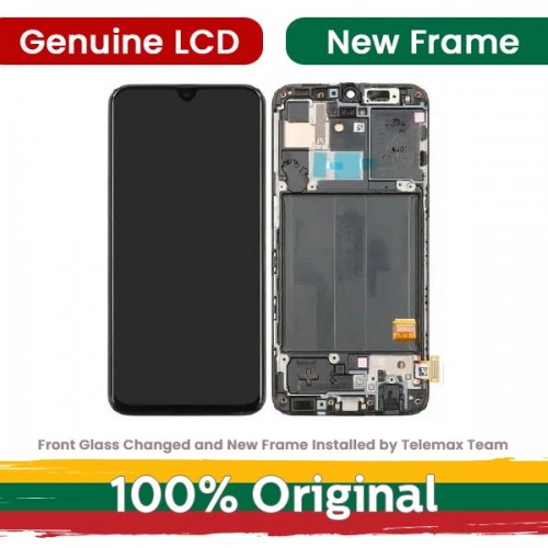 Samsung A405 Galaxy A40 (2019) -LCD-näyttö kehyksellä, musta, Telemaxin kunnostama