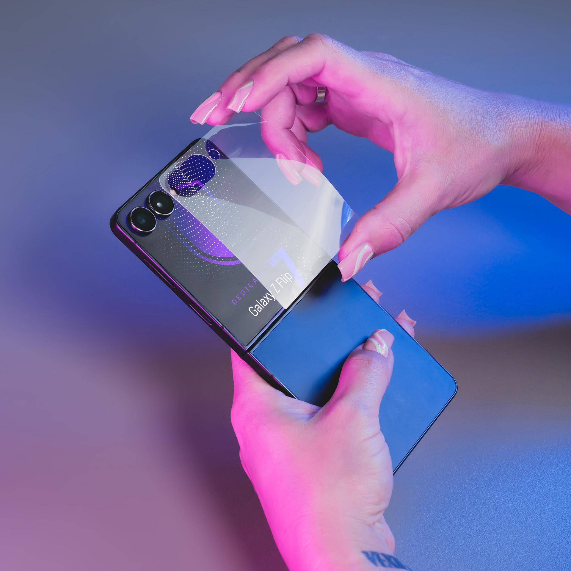 Samsung Galaxy Z Flip 7 – 3mk SilverProtection+ puhelimen näytönsuoja